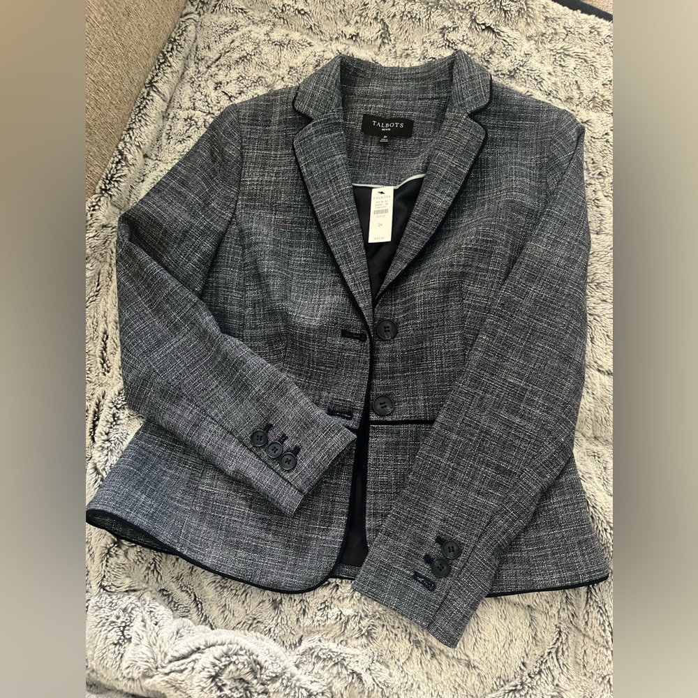Blue Grey Brand new Talbots Blazer with tag Size PETITE 2p